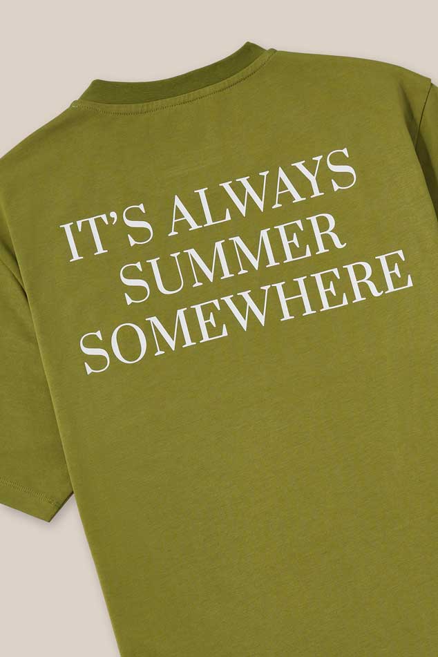 Tee Khaki It's Always Summer Somewhere -  tee-khaki-its-always-summer-somewhere -Arrels Barcelona